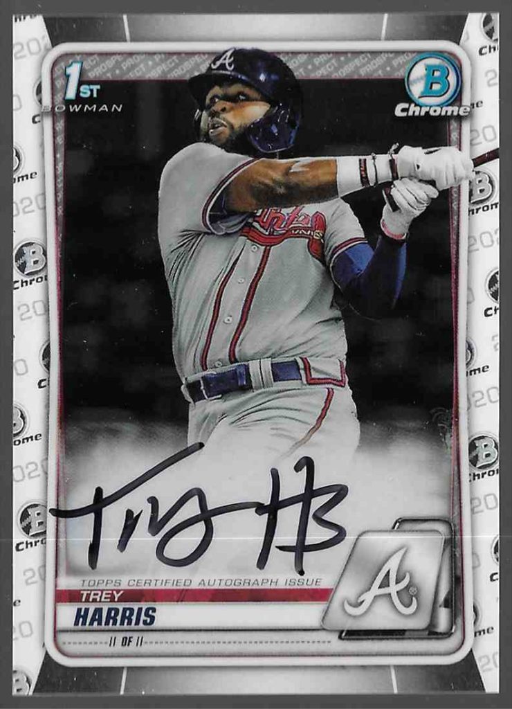 2020 Bowman Chrome Prospect Autographs CPA-TH Trey Harris